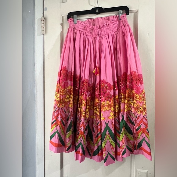 Anthropologie Roopa Pemmaraju Beaded Midi Skirt S - Picture 5 of 11